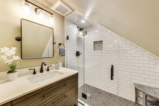 6167 N Naper Ave, Chicago, IL 60631 - bathroom with vanity and a shower stall