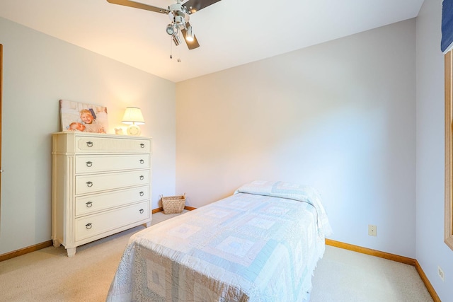 43 Mohawk St, Cary, IL 60013 - bedroom featuring light carpet, baseboards, and a ceiling fan