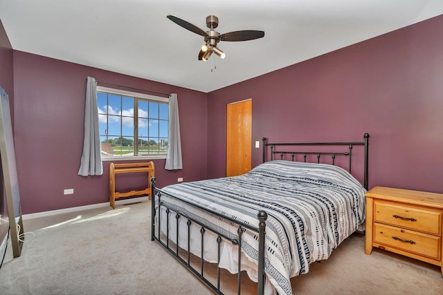 203 Jefferson St, Manteno, IL 60950 - carpeted bedroom featuring baseboards and a ceiling fan