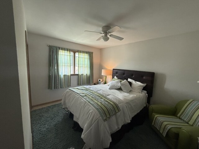 8325 W Maple Ave, Norridge, IL 60706 - bedroom with carpet, ceiling fan, and baseboards