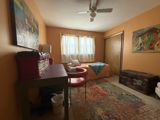 8325 W Maple Ave, Norridge, IL 60706 - bedroom with a closet, carpet flooring, and a ceiling fan