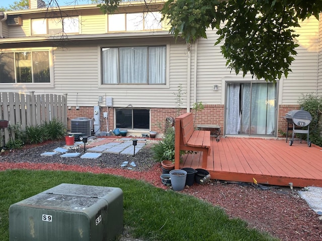 18650 Golfview Dr, Hazel Crest, IL 60429 - rear view of house with a deck and central air condition unit