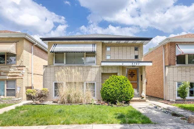 3707 Clarence Ave, Berwyn, IL 60402 - view of front facade featuring a front yard and brick siding