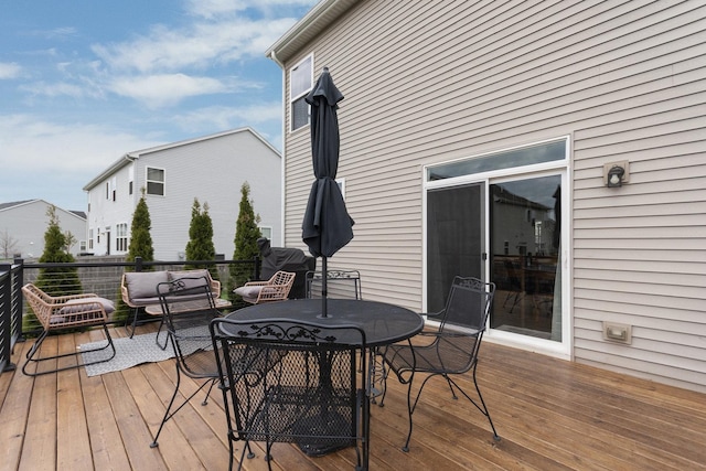 173 Willowwood Dr N, Oswego, IL 60543 - wooden terrace with an outdoor hangout area and outdoor dining area