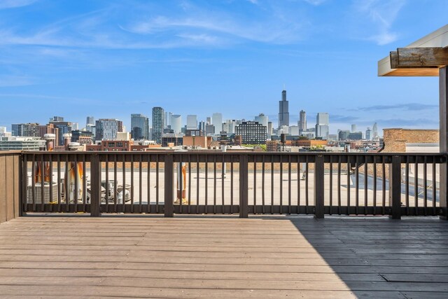1327 W Washington Blvd Unit 5G-H, Chicago, IL 60607 - wooden deck with a view of skyline
