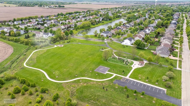 241 Morgan Valley Dr, Oswego, IL 60543 - aerial view of residential area featuring a nearby body of water