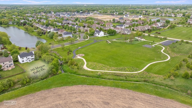 241 Morgan Valley Dr, Oswego, IL 60543 - aerial perspective of suburban area featuring a large body of water