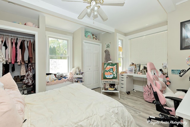 10208 N Main St, Richmond, IL 60071 - bedroom with wood finished floors and beamed ceiling