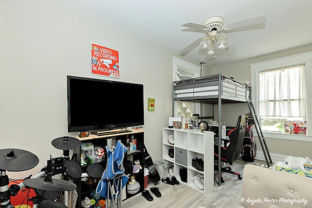 10208 N Main St, Richmond, IL 60071 - bedroom featuring wood finished floors, baseboards, and a ceiling fan