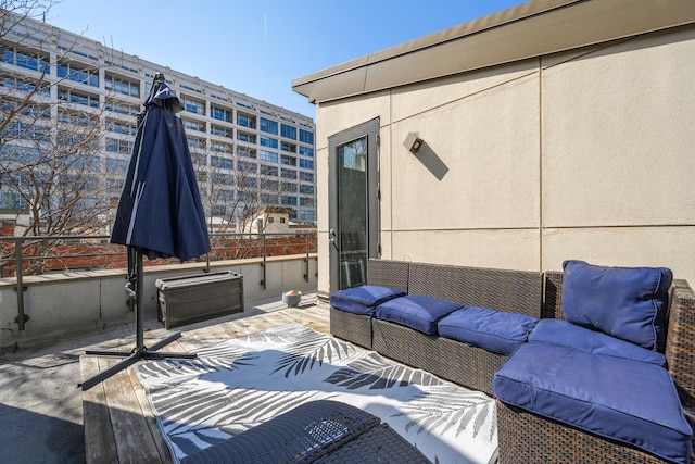 view of patio with an outdoor living space