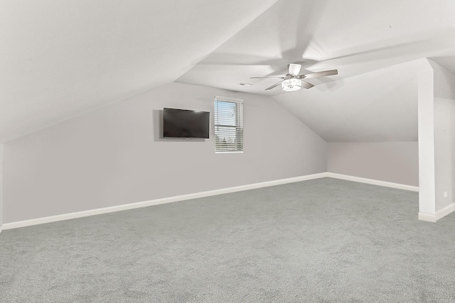 8081 Tennessee Ave, Willowbrook, IL 60527 - bonus room featuring carpet floors, ceiling fan, lofted ceiling, and baseboards