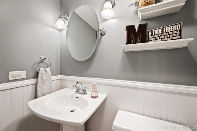 311 Mayfair Ln, South Elgin, IL 60177 - bathroom with wainscoting and a sink