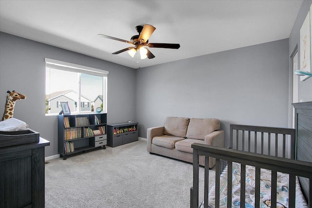 6103 Winterhaven Dr, Joliet, IL 60431 - carpeted bedroom featuring baseboards and a ceiling fan