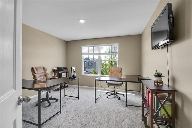 6103 Winterhaven Dr, Joliet, IL 60431 - home office featuring light carpet and baseboards