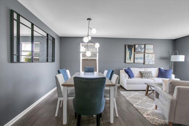 6103 Winterhaven Dr, Joliet, IL 60431 - dining area with healthy amount of natural light, dark wood-style flooring, and baseboards