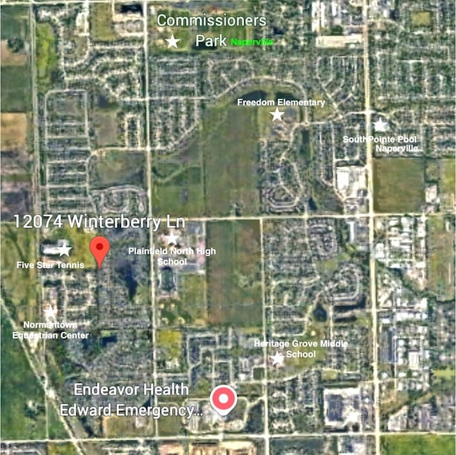 12074 Winterberry Ln, Plainfield, IL 60585 - aerial view of property's location