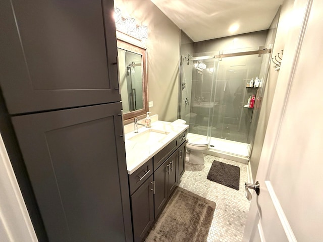 12074 Winterberry Ln, Plainfield, IL 60585 - bathroom featuring toilet, a shower stall, and vanity