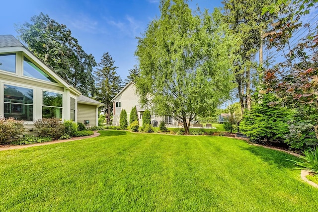 view of grassy yard