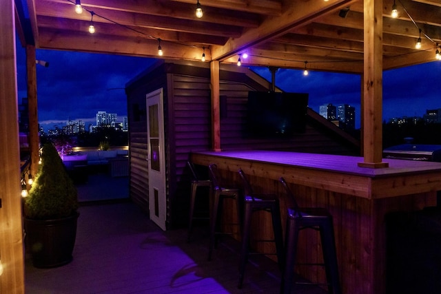 853 W Buckingham Pl Unit 4, Chicago, IL 60657 - indoor dry bar with beamed ceiling