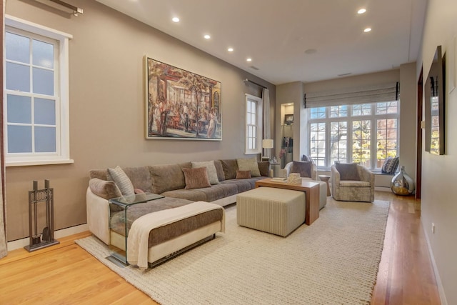 1942 N Cleveland Ave, Chicago, IL 60614 - living room with wood finished floors, recessed lighting, and baseboards