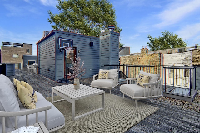 1942 N Cleveland Ave, Chicago, IL 60614 - wooden deck featuring an outdoor living space