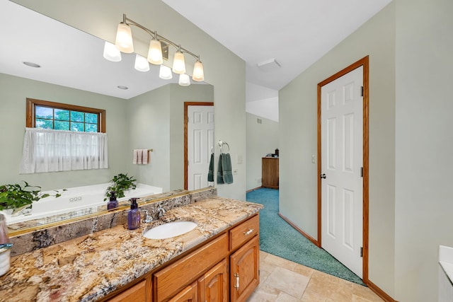 1002 Birchwood Ct, Morris, IL 60450 - full bathroom featuring vanity and a garden tub