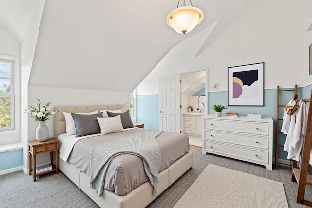 165 Clover Hill Ln, Barrington, IL 60010 - carpeted bedroom featuring vaulted ceiling and baseboards