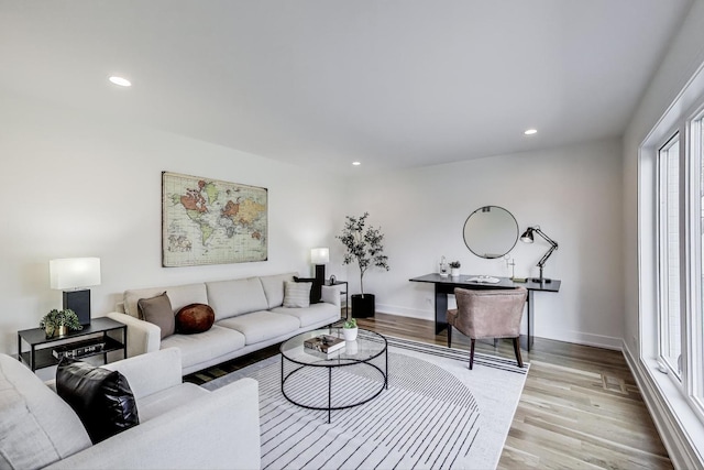 2128 Scotch Pine Ln, Northbrook, IL 60062 - living area with light wood finished floors, recessed lighting, and baseboards