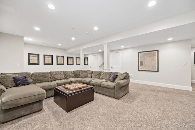4617 Linscott Ave, Downers Grove, IL 60515 - carpeted living room with recessed lighting and stairway