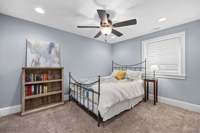 4617 Linscott Ave, Downers Grove, IL 60515 - bedroom featuring carpet flooring, ceiling fan, and recessed lighting