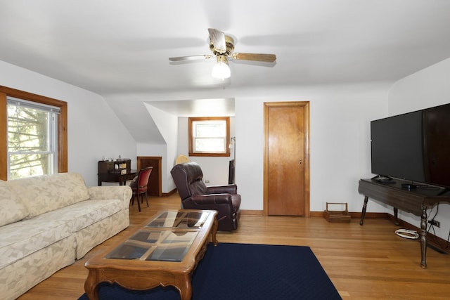 5400 Midlothian Tpke, Crestwood, IL 60418 - living area featuring wood finished floors, a ceiling fan, and baseboards