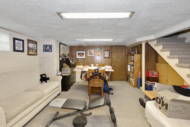 5400 Midlothian Tpke, Crestwood, IL 60418 - workout room featuring carpet and wood walls