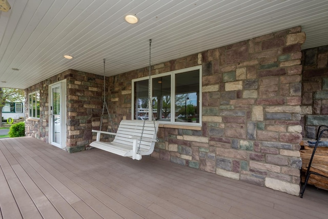 2112 Church St, Johnsburg, IL 60051 - wooden terrace featuring a porch