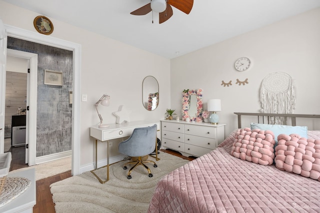 8327 S 78th Ave, Bridgeview, IL 60455 - bedroom with wood finished floors, baseboards, and ceiling fan