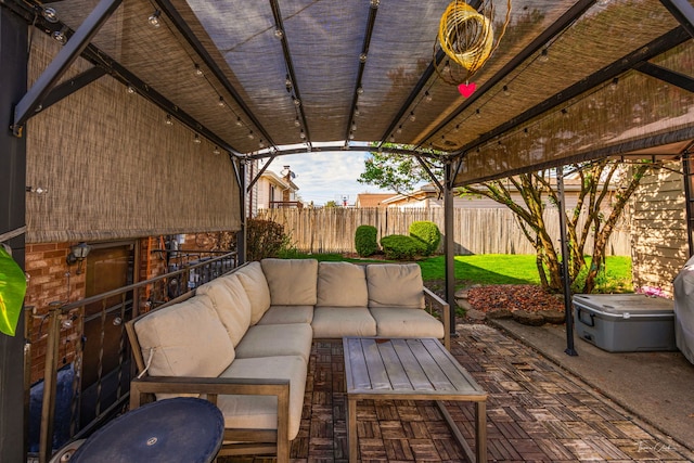 8327 S 78th Ave, Bridgeview, IL 60455 - view of patio / terrace with an outdoor hangout area and a fenced backyard