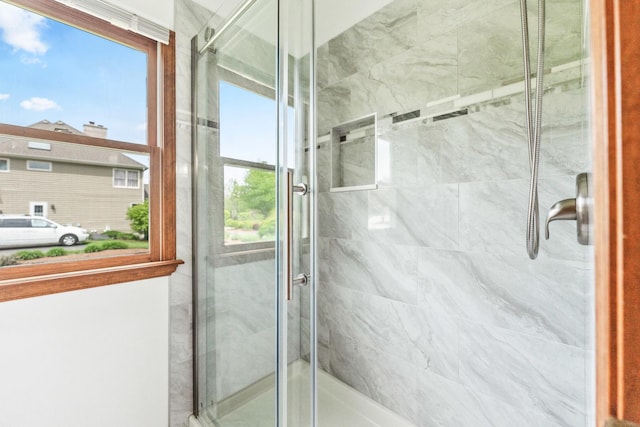 3302 Greenwood Ln, Saint Charles, IL 60175 - bathroom featuring a marble finish shower