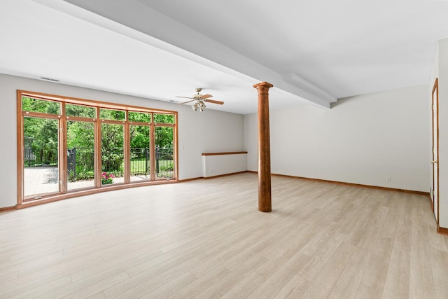 3302 Greenwood Ln, Saint Charles, IL 60175 - unfurnished living room with healthy amount of natural light, ceiling fan, and baseboards