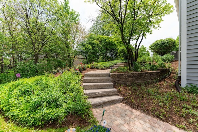 3302 Greenwood Ln, Saint Charles, IL 60175 - view of yard with central AC unit and stairway