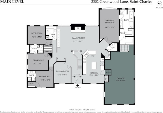 3302 Greenwood Ln, Saint Charles, IL 60175 - floor plan / room layout