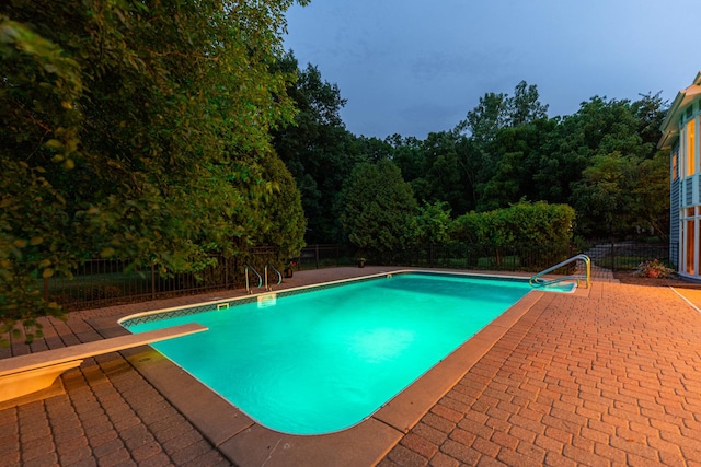3302 Greenwood Ln, Saint Charles, IL 60175 - view of swimming pool featuring a fenced backyard, a patio area, and a diving board