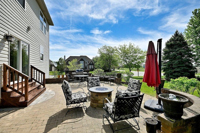 13464 Skyline Dr, Plainfield, IL 60585 - view of patio / terrace with a fire pit