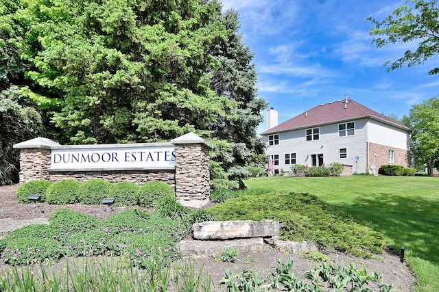 13464 Skyline Dr, Plainfield, IL 60585 - community / neighborhood sign featuring a yard