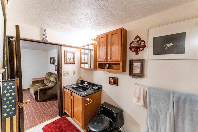 1479 Old Mill Rd, Franklin Grove, IL 61031 - bathroom with vanity and a textured ceiling