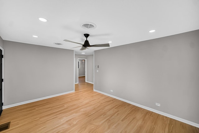 2825 S 13th Ave, Broadview, IL 60155 - unfurnished room featuring a ceiling fan, baseboards, light wood-style flooring, and recessed lighting