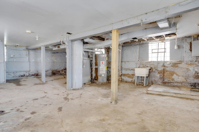 7813 S May St, Chicago, IL 60620 - basement with water heater and a sink