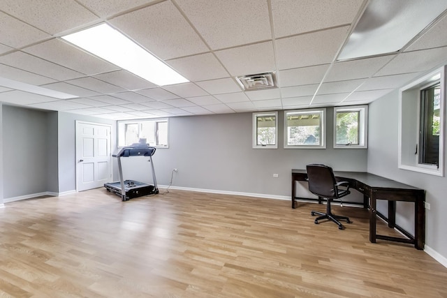 1571 W Rue James Pl, Palatine, IL 60067 - office with light wood-style floors, baseboards, and a paneled ceiling