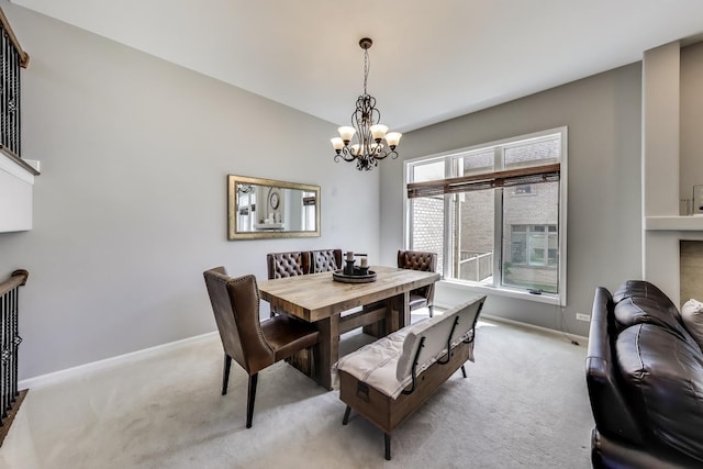 1571 W Rue James Pl, Palatine, IL 60067 - dining space featuring a chandelier, baseboards, and light carpet