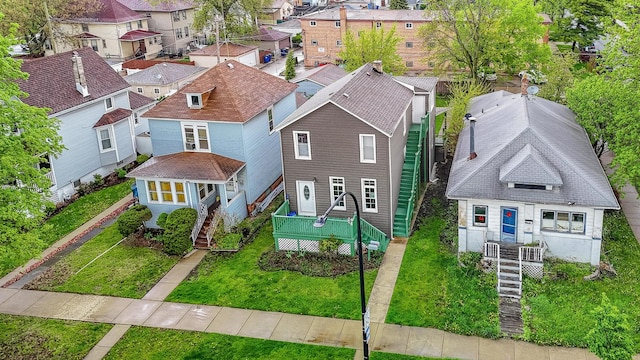 aerial perspective of suburban area