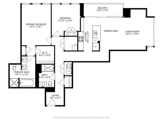 1400 S Michigan Ave Unit 2303, Chicago, IL 60605 - floor plan / room layout