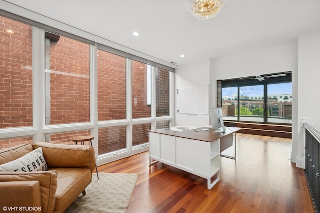 1759 W Surf St, Chicago, IL 60657 - office area with wood finished floors and recessed lighting